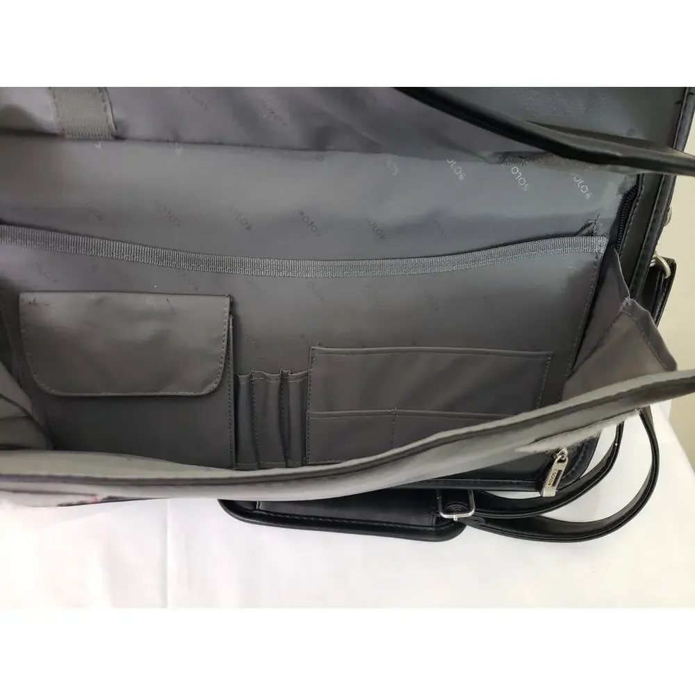 Solo Genuine Leather Messenger Shoulder Briefcase Men's Laptop Travel